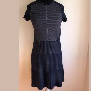 & Other Stories 70s Style Navy Dress Metallic
